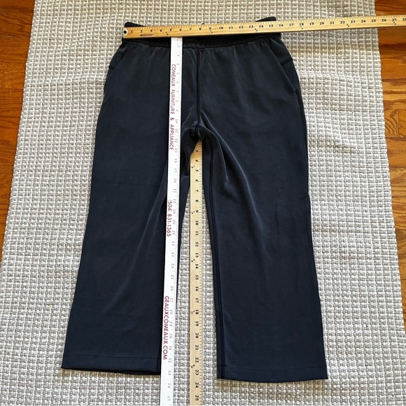 LULULEMON NWT SOFTSTREME STRAIGHT LEG CROP HIGH Black Wide-Leg Pants SIZE 10 - Picture 5 of 6